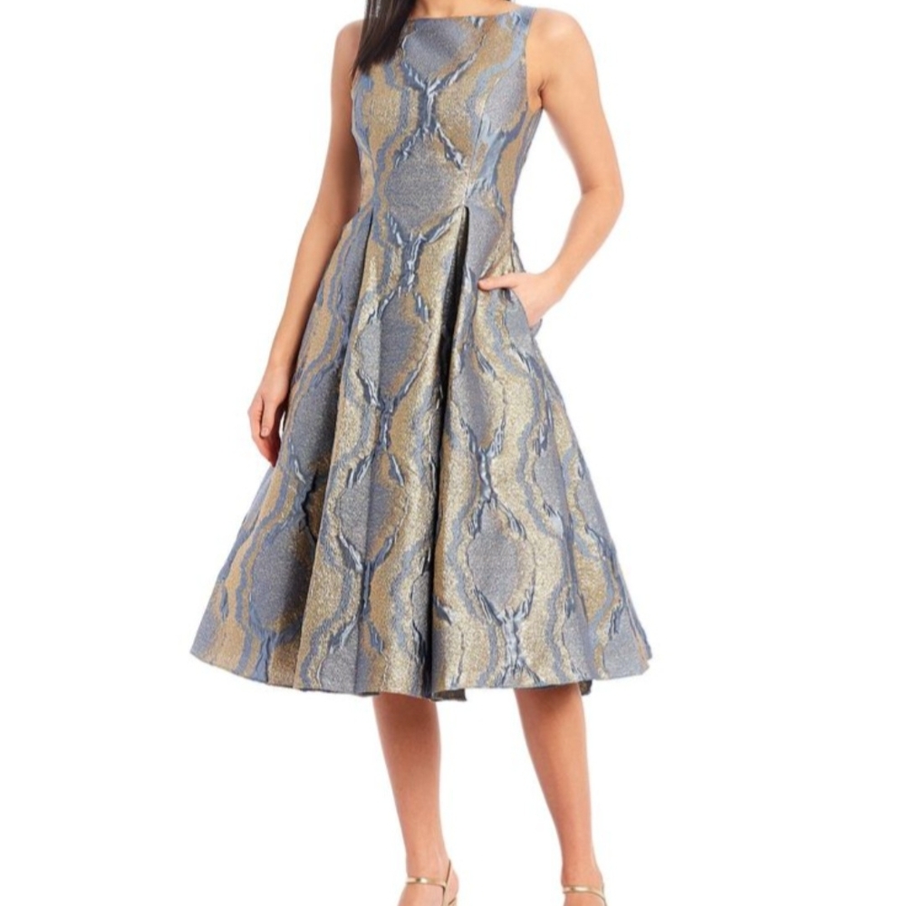 Adrianna Papell Womens Metallic Dress